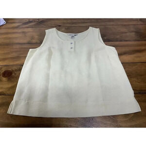 Royal Robbins Women's Yellow Sleeveless Cool Mesh Organic Cotton Tank Size M